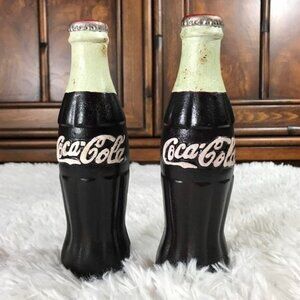 Set of 2 Vintage Coca-Cola Cast Iron Rustic Coke Bottle Bookends